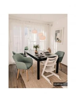 Armlehnstuhl Emilia in Grün mit Holzbeinen, B 57 x T 59 cm 9 Armlehnstuhl Emilia in Grün mit Holzbeinen, B 57 x T 59 cm -Esszimmer Verkäufe Armlehnstuhl Emilia in Grun mit Holzbeinen 1