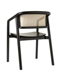 Westwing Collection Armlehnstuhl Gali mit Wiener Geflecht in Schwarz, B 56 x T 55 cm -Esszimmer Verkäufe Armlehnstuhl Gali mit Wiener Geflecht in Schwarz 5