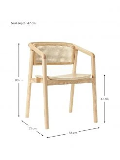 Westwing Collection Armlehnstuhl Gali mit Wiener Geflecht, naturbelassen, B 56 x T 55 cm -Esszimmer Verkäufe Armlehnstuhl Gali mit Wiener Geflecht naturbelassen 3