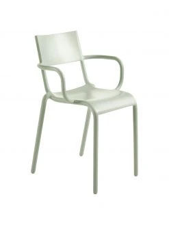 Kartell Armlehnstuhl Generic A in Salbeigrün, stapelbar, B 53 x H 52 cm
