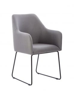 Westwing Collection Armlehnstuhl Isla in Grau, B 60 x T 62 cm