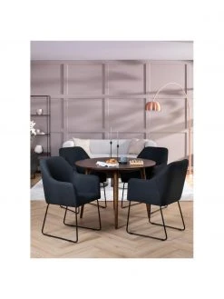 Westwing Collection Armlehnstuhl Isla in Schwarz, B 60 x T 62 cm 10 Westwing Collection Armlehnstuhl Isla in Schwarz, B 60 x T 62 cm -Esszimmer Verkäufe Armlehnstuhl Isla in Schwarz 2