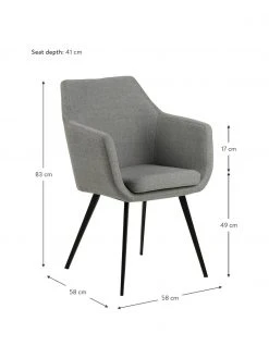 Armlehnstuhl Nora mit Metallbeinen, B 58 x T 58 cm -Esszimmer Verkäufe Armlehnstuhl Nora mit Metallbeinen 2