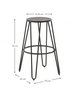 Barhocker Madona aus Metall in Grau, B 45 x H 76 cm -Esszimmer Verkäufe Barhocker Madona aus Metall in Grau 2