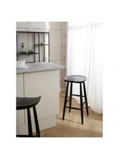 Westwing Collection Barhocker Nino aus Mangoholz in Schwarz, B 40 x H 78 cm -Esszimmer Verkäufe Barhocker Nino aus Mangoholz in Schwarz 2