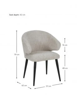 Westwing Collection Boucl&eacute;-Armlehnstuhl Celia in modernem Design, B 57 x T 62 cm -Esszimmer Verkäufe Boucle Armlehnstuhl Celia in modernem Design 8