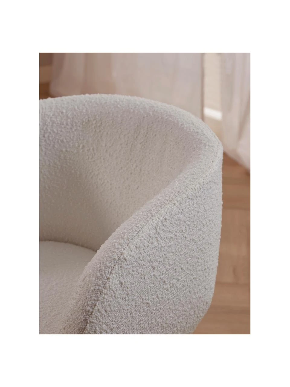 Westwing Collection Bouclé-Armlehnstühle Alani in Weiß, 2 Stück, B 58 x H 78 cm 5 Westwing Collection Bouclé-Armlehnstühle Alani in Weiß, 2 Stück, B 58 x H 78 cm – Bild 3
