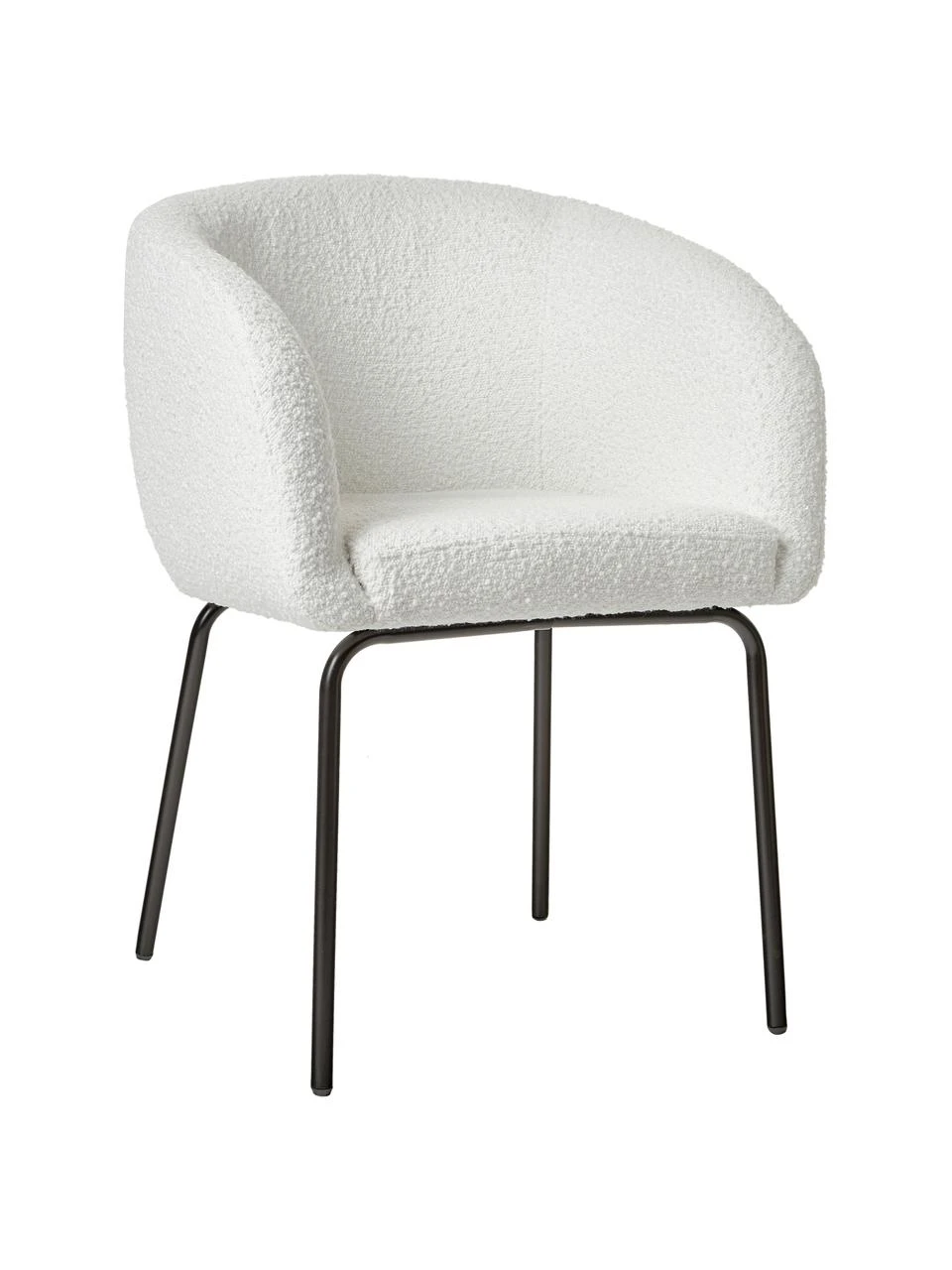 Westwing Collection Bouclé-Armlehnstühle Alani in Weiß, 2 Stück, B 58 x H 78 cm 3 Westwing Collection Bouclé-Armlehnstühle Alani in Weiß, 2 Stück, B 58 x H 78 cm