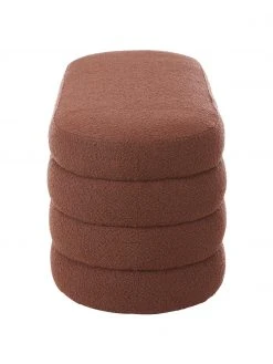 Westwing Collection Boucl&eacute;-Polsterbank Alto in Rostrot, B 110 x H 47 cm -Esszimmer Verkäufe Boucle Polsterbank Alto in Rostrot 4