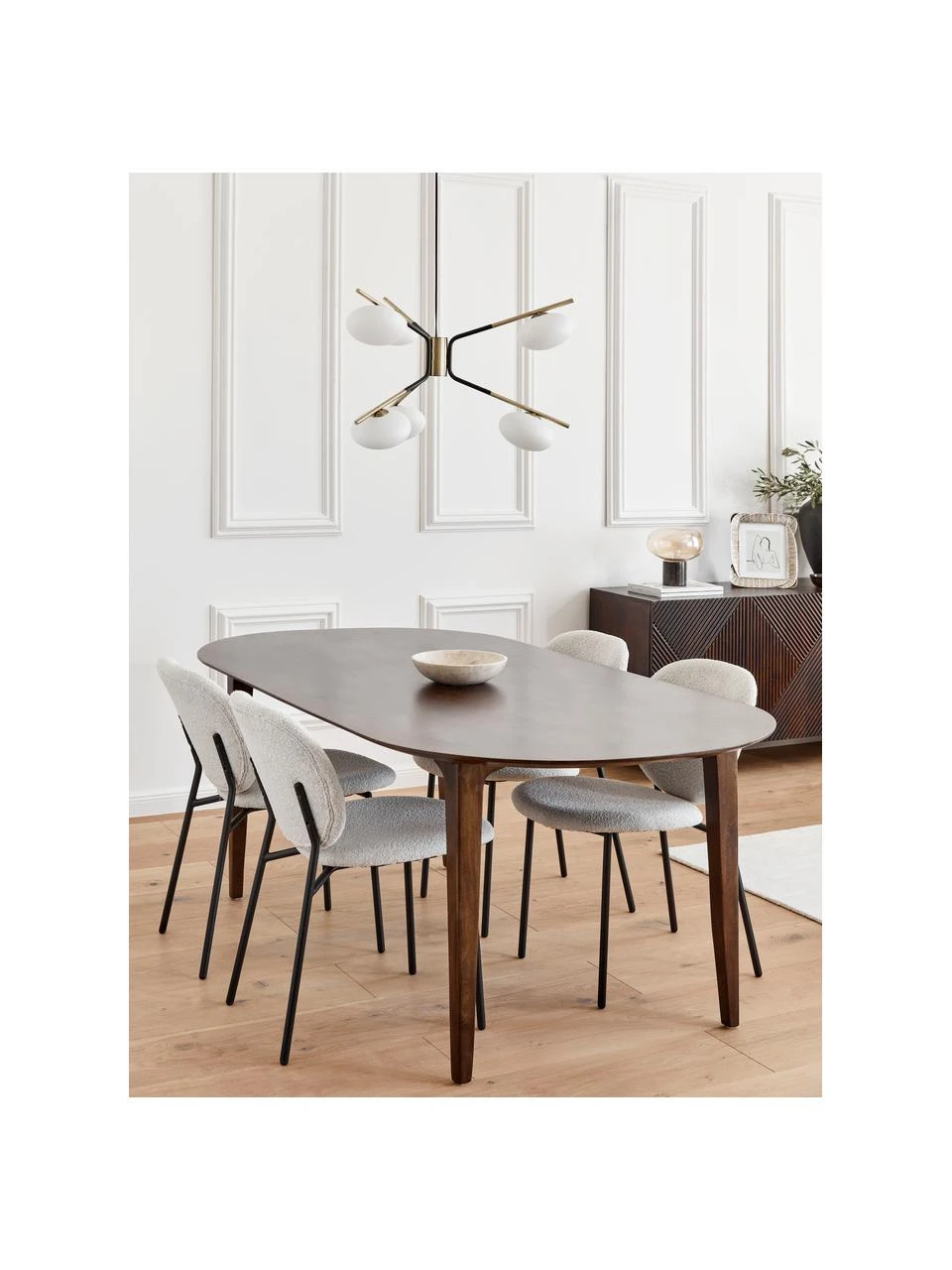 Westwing Collection Bouclé-Polsterstühle Ulrica in Cremeweiß, 2 Stück, B 47 x T 61 cm 4 Westwing Collection Bouclé-Polsterstühle Ulrica in Cremeweiß, 2 Stück, B 47 x T 61 cm – Bild 2