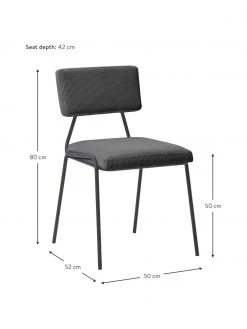 Westwing Collection Cord-Polsterstühle Mats in Grau, 2 Stück, B 50 x H 80 cm -Esszimmer Verkäufe Cord Polsterstuhle Mats in Grau 2 Stuck 2