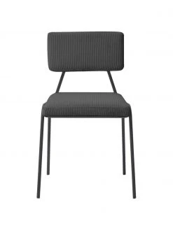 Westwing Collection Cord-Polsterstühle Mats in Grau, 2 Stück, B 50 x H 80 cm -Esszimmer Verkäufe Cord Polsterstuhle Mats in Grau 2 Stuck 3