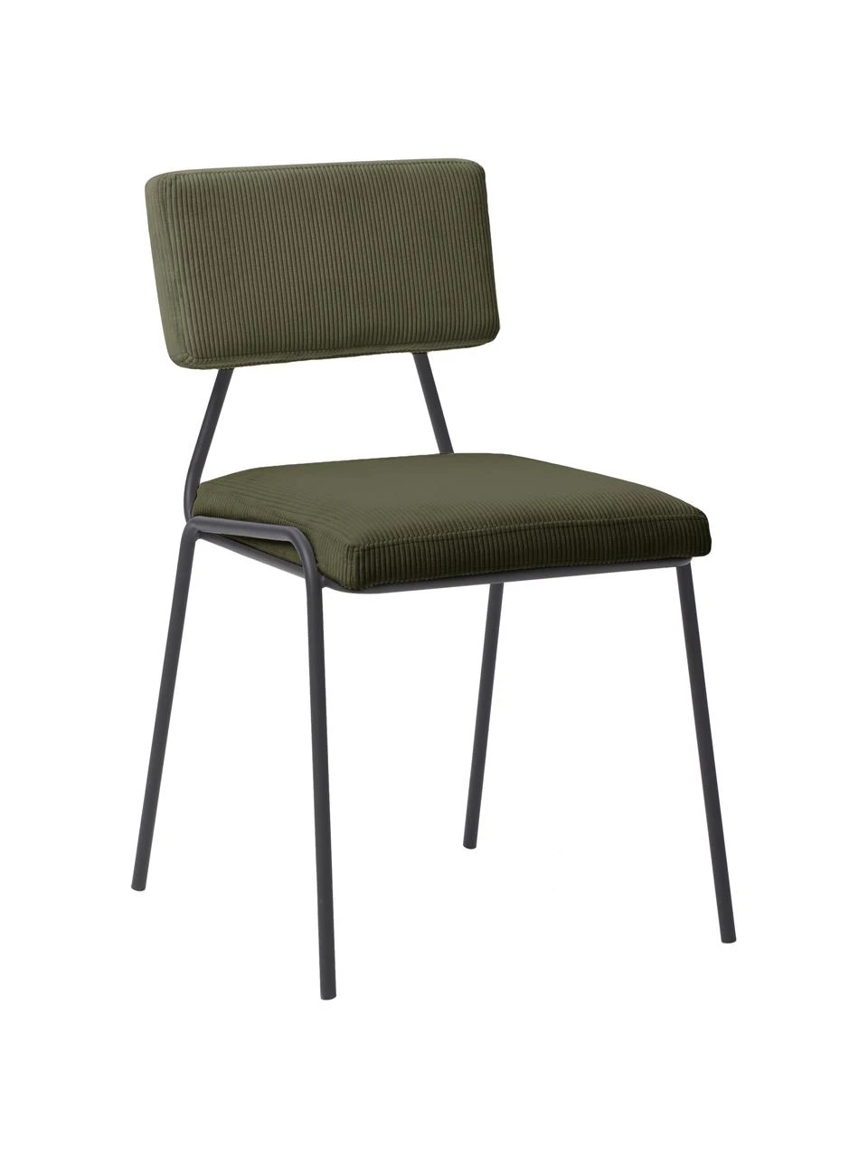 Westwing Collection Cord-Polsterstühle Mats in Grün, 2 Stück, B 50 x H 80 cm 3 Westwing Collection Cord-Polsterstühle Mats in Grün, 2 Stück, B 50 x H 80 cm