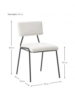 Westwing Collection Cord-Polsterstühle Mats in Weiß, 2 Stück, B 50 x H 80 cm -Esszimmer Verkäufe Cord Polsterstuhle Mats in Weiss 2 Stuck 2