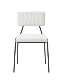 Westwing Collection Cord-Polsterstühle Mats in Weiß, 2 Stück, B 50 x H 80 cm -Esszimmer Verkäufe Cord Polsterstuhle Mats in Weiss 2 Stuck 3