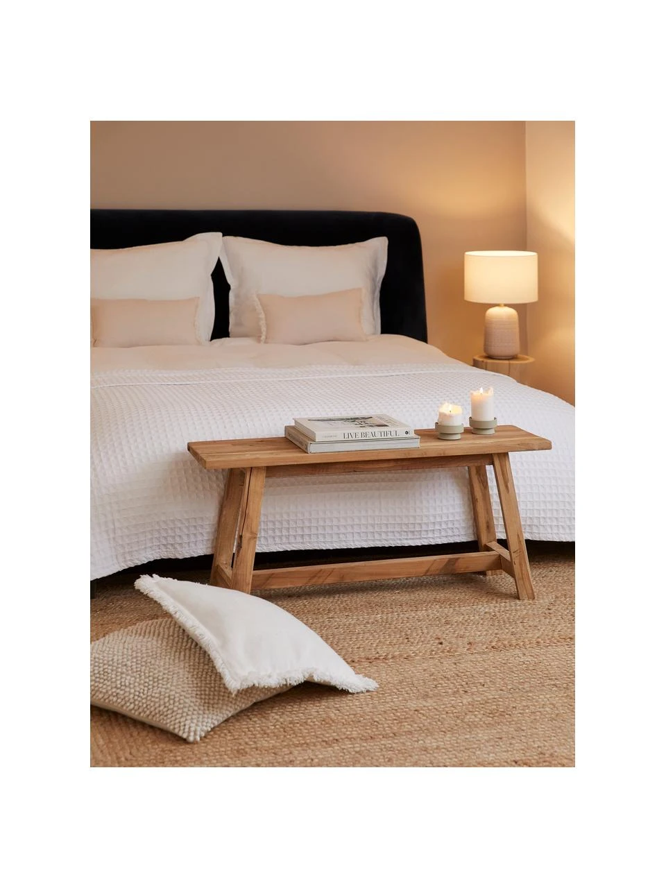 Westwing Collection Deko-Bank Lawas aus Teakholz, B 120 x H 45 cm 4 Westwing Collection Deko-Bank Lawas aus Teakholz, B 120 x H 45 cm – Bild 2