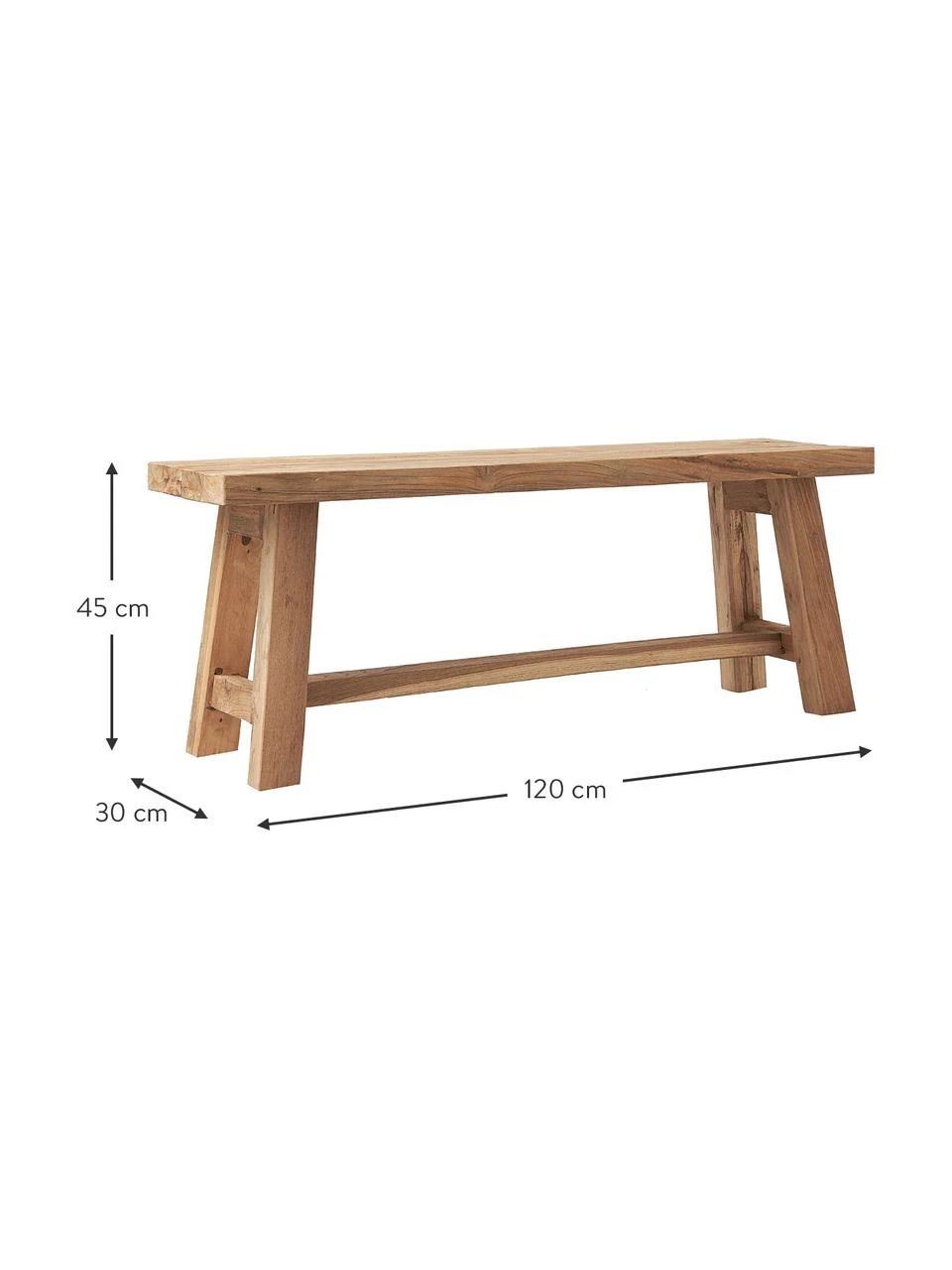 Westwing Collection Deko-Bank Lawas aus Teakholz, B 120 x H 45 cm 5 Westwing Collection Deko-Bank Lawas aus Teakholz, B 120 x H 45 cm – Bild 3