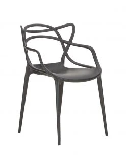 Kartell Design Armlehnstühle Masters in Schwarz, 2 Stück, B 57 x T 47 cm