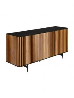 Design-Sideboard Linea mit Türen und Eichenholzfurnier, B 159 x H 74 cm