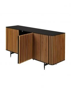 Design-Sideboard Linea mit T&uuml;ren und Eichenholzfurnier, B 159 x H 74 cm -Esszimmer Verkäufe Design Sideboard Linea mit Turen und Eichenholzfurnier 5