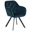 Drehbarer Samt-Armlehnstuhl Lucie in Blau, B 58 x T 62 cm 1 Drehbarer Samt-Armlehnstuhl Lucie in Blau, B 58 x T 62 cm -Esszimmer Verkäufe Drehbarer Samt Armlehnstuhl Lucie in Blau