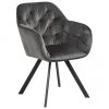 Drehbarer Samt-Armlehnstuhl Lucie in Dunkelgrau, B 58 x T 62 cm -Esszimmer Verkäufe Drehbarer Samt Armlehnstuhl Lucie in Dunkelgrau