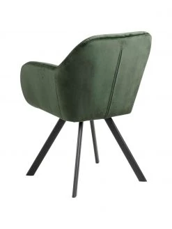 Drehbarer Samt-Armlehnstuhl Lucie in Gr&uuml;n, B 58 x T 62 cm -Esszimmer Verkäufe Drehbarer Samt Armlehnstuhl Lucie in Grun 5