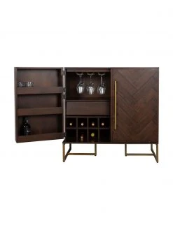 Dutchbone Fischgrät-Barschrank Class mit Akazienholzfurnier, B 100 x H 100 cm -Esszimmer Verkäufe Fischgrat Barschrank Class mit Akazienholzfurnier 5