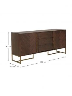 Dutchbone Fischgr&auml;t-Sideboard Class mit T&uuml;ren und Akazienholzfurnier, B 180 x H 80 cm -Esszimmer Verkäufe Fischgrat Sideboard Class mit Turen und Akazienholzfurnier 2