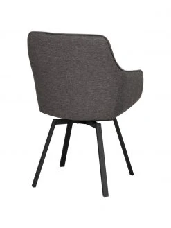 Rowico Gepolsterter Armlehndrehstuhl Alison in Grau mit Metall-Beinen, B 58 x T 59 cmNur noch wenige verfügbar -Esszimmer Verkäufe Gepolsterter Armlehndrehstuhl Alison in Grau mit Metall Beinen 5