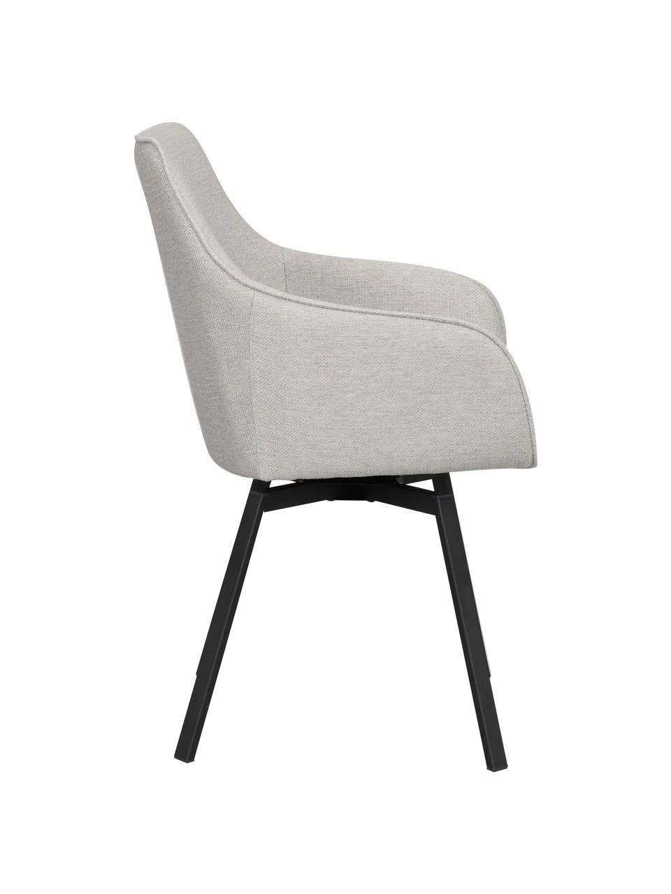 Rowico Gepolsterter Armlehndrehstuhl Alison in Greige mit Metall-Beinen, B 58 x T 59 cm 7 Rowico Gepolsterter Armlehndrehstuhl Alison in Greige mit Metall-Beinen, B 58 x T 59 cm – Bild 5