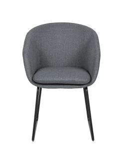 Westwing Collection Gepolsterter Armlehnstuhl Juri in Dunkelgrau, B 58 x T 58 cm -Esszimmer Verkäufe Gepolsterter Armlehnstuhl Juri in Dunkelgrau 2