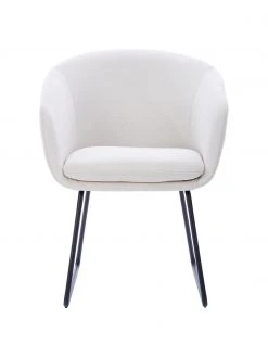 Westwing Collection Gepolsterter Armlehnstuhl Juri in Weiß, B 58 x T 58 cm -Esszimmer Verkäufe Gepolsterter Armlehnstuhl Juri in Weiss 5