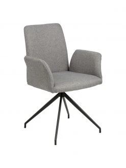 Gepolsterter Drehstuhl Naya in Grau, B 59 x T 59 cm