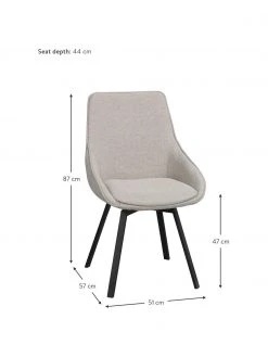 Rowico Gepolsteter Drehstuhl Alison in Greige mit Metall-Beinen, B 51 x T 57 cm 10 Rowico Gepolsteter Drehstuhl Alison in Greige mit Metall-Beinen, B 51 x T 57 cm -Esszimmer Verkäufe Gepolsteter Drehstuhl Alison in Greige mit Metall Beinen 2