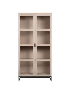 Rowico Glasvitrine Everett mit Eichenholz-Rahmen, B 95 x H 195 cm -Esszimmer Verkäufe Glasvitrine Everett mit Eichenholz Rahmen 3