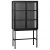 Rowico Glasvitrine Marshalle mit hohen Beinen aus schwarzem Metall, B 85 x H 160 cm -Esszimmer Verkäufe Glasvitrine Marshalle mit hohen Beinen aus schwarzem Metall