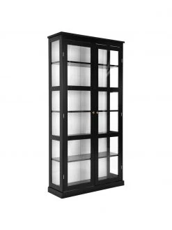 Glasvitrine Wilma in Schwarz, B 98 x H 193 cm