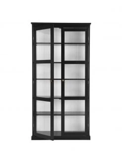 Glasvitrine Wilma in Schwarz, B 98 x H 193 cm -Esszimmer Verkäufe Glasvitrine Wilma in Schwarz 5