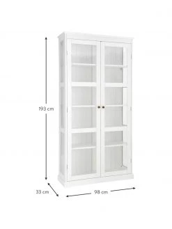 Glasvitrine Wilma in Weiß, B 98 x H 193 cm -Esszimmer Verkäufe Glasvitrine Wilma in Weiss 2