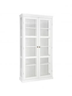 Glasvitrine Wilma in Weiß, B 98 x H 193 cm