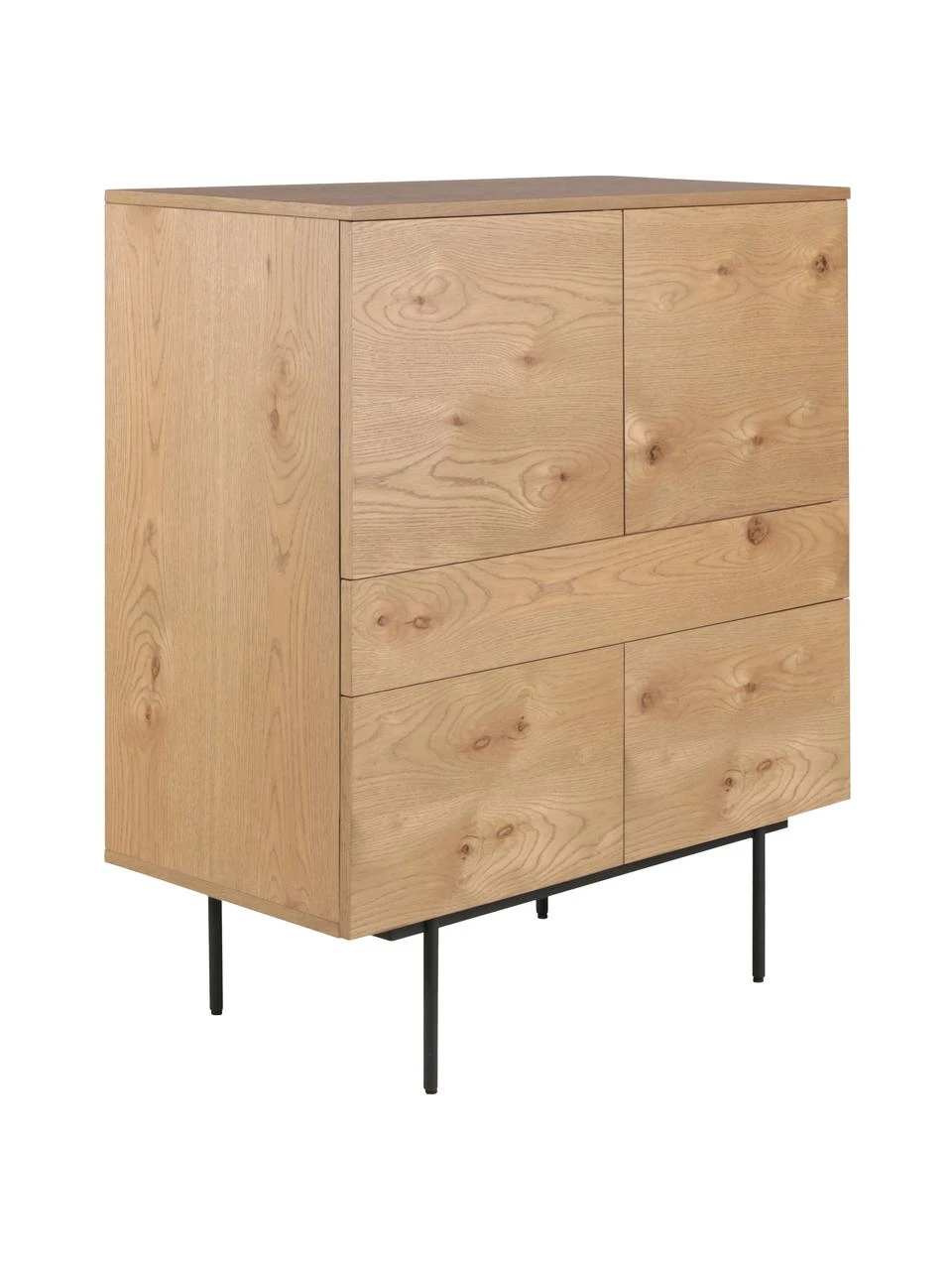 Highboard Allure mit Schublade und Türen aus Eichenholzfurnier, B 100 x H 120 cm 3 Highboard Allure mit Schublade und Türen aus Eichenholzfurnier, B 100 x H 120 cm