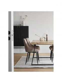 Rowico Highboard Halifax mit geriffelter Front in Schwarz, B 100 x H 140 cm -Esszimmer Verkäufe Highboard Halifax mit geriffelter Front in Schwarz 4