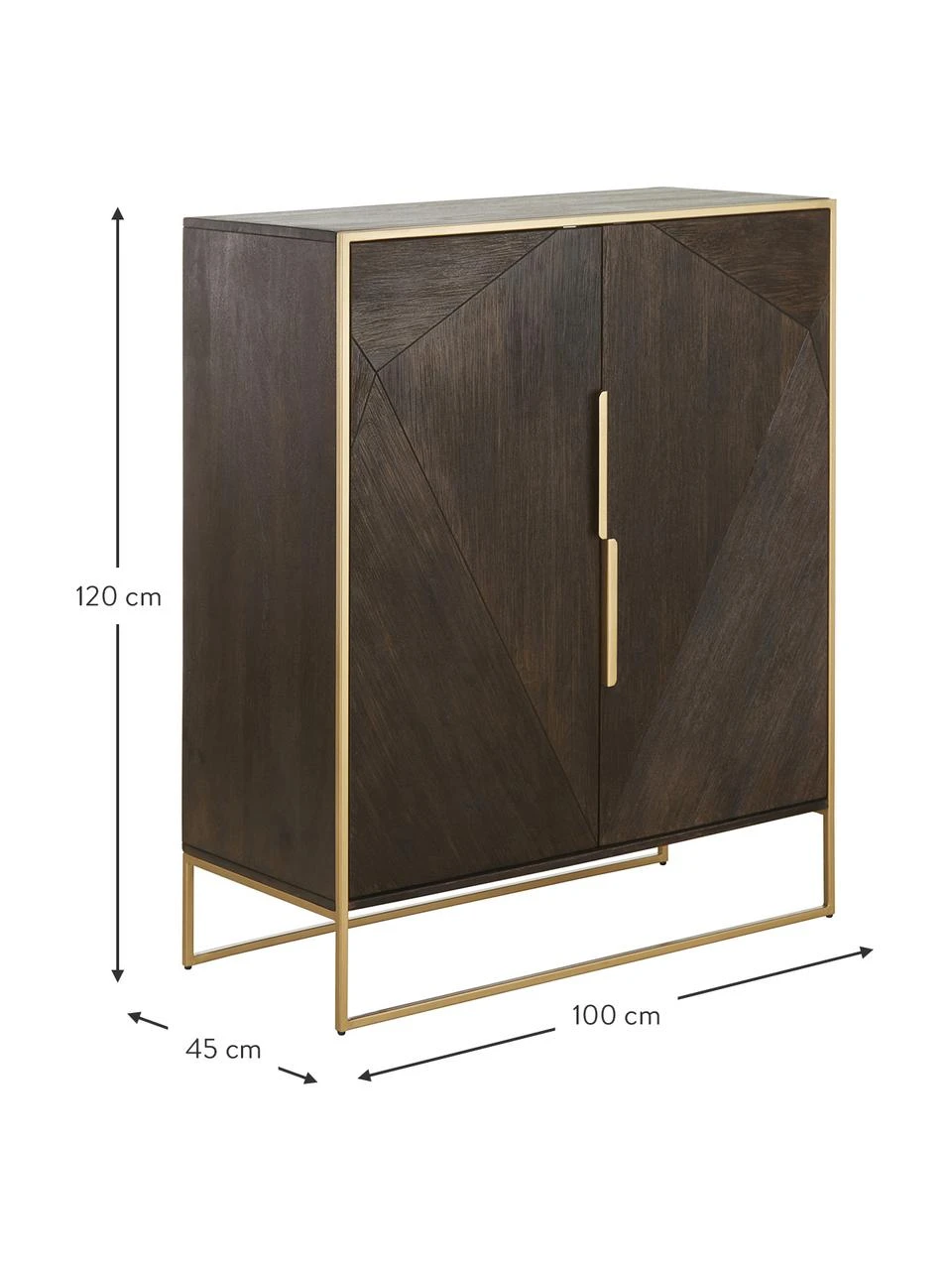 Westwing Collection Highboard Harry aus massivem Mangoholz, B 100 x H 120 cm 4 Westwing Collection Highboard Harry aus massivem Mangoholz, B 100 x H 120 cm – Bild 2