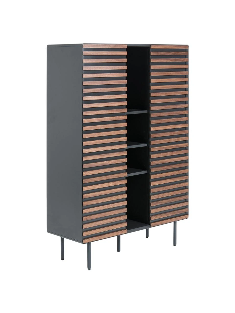 Highboard Kesia mit Walnussfurnier, B 105 x H 155 cm 3 Highboard Kesia mit Walnussfurnier, B 105 x H 155 cm