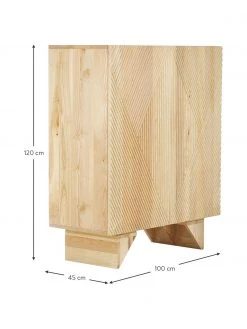 Westwing Collection Highboard Louis aus massivem Eschenholz mit Türen, B 100 x H 120 cm 10 Westwing Collection Highboard Louis aus massivem Eschenholz mit Türen, B 100 x H 120 cm -Esszimmer Verkäufe Highboard Louis aus massivem Eschenholz mit Turen 2