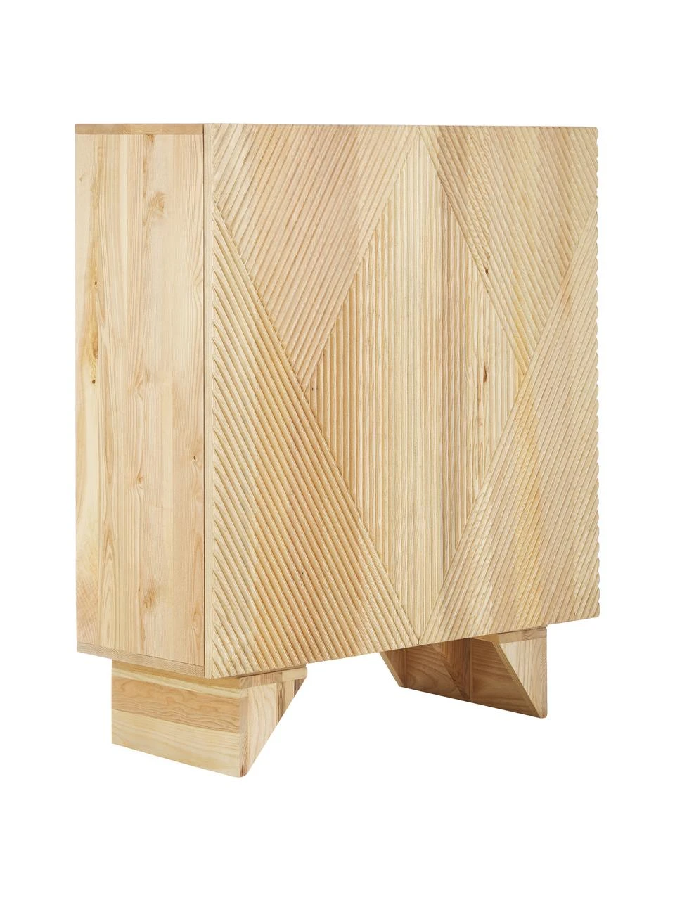 Westwing Collection Highboard Louis aus massivem Eschenholz mit Türen, B 100 x H 120 cm 3 Westwing Collection Highboard Louis aus massivem Eschenholz mit Türen, B 100 x H 120 cm