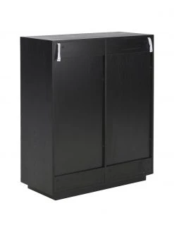 Westwing Collection Highboard Noel aus Eschenholzfurnier in Schwarz, B 100 x H 120 cm -Esszimmer Verkäufe Highboard Noel aus Eschenholzfurnier in Schwarz 4