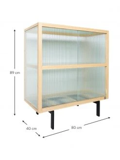 HKliving Highboard Oli mit Glas-Schiebet&uuml;ren, B 80 x H 89 cm -Esszimmer Verkäufe Highboard Oli mit Glas Schiebeturen 2