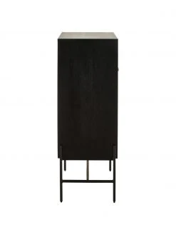 Westwing Collection Highboard Vienna mit Wiener Geflecht in Schwarz, B 100 x H 120 cm -Esszimmer Verkäufe Highboard Vienna mit Wiener Geflecht in Schwarz 4